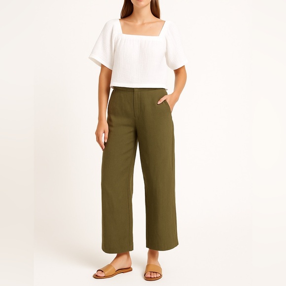 Z Supply Tops - Z SUPPLY Cotton Gauze Square Neck Top | Medium | White | Coastal Resort Boho